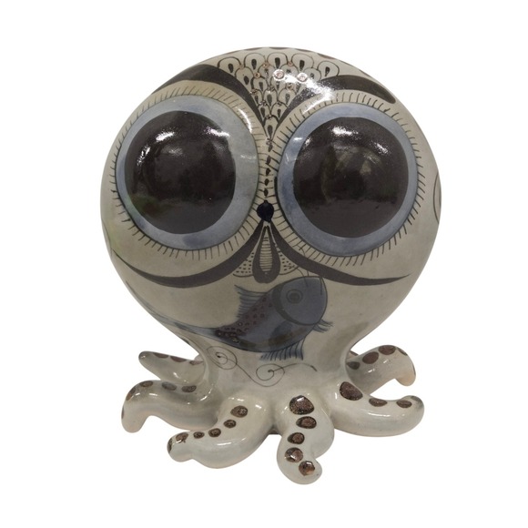 Rare 1970's KEN EDWARDS- El Palomar- Tonala Mexico Folk Art Pottery OCTOPUS 7